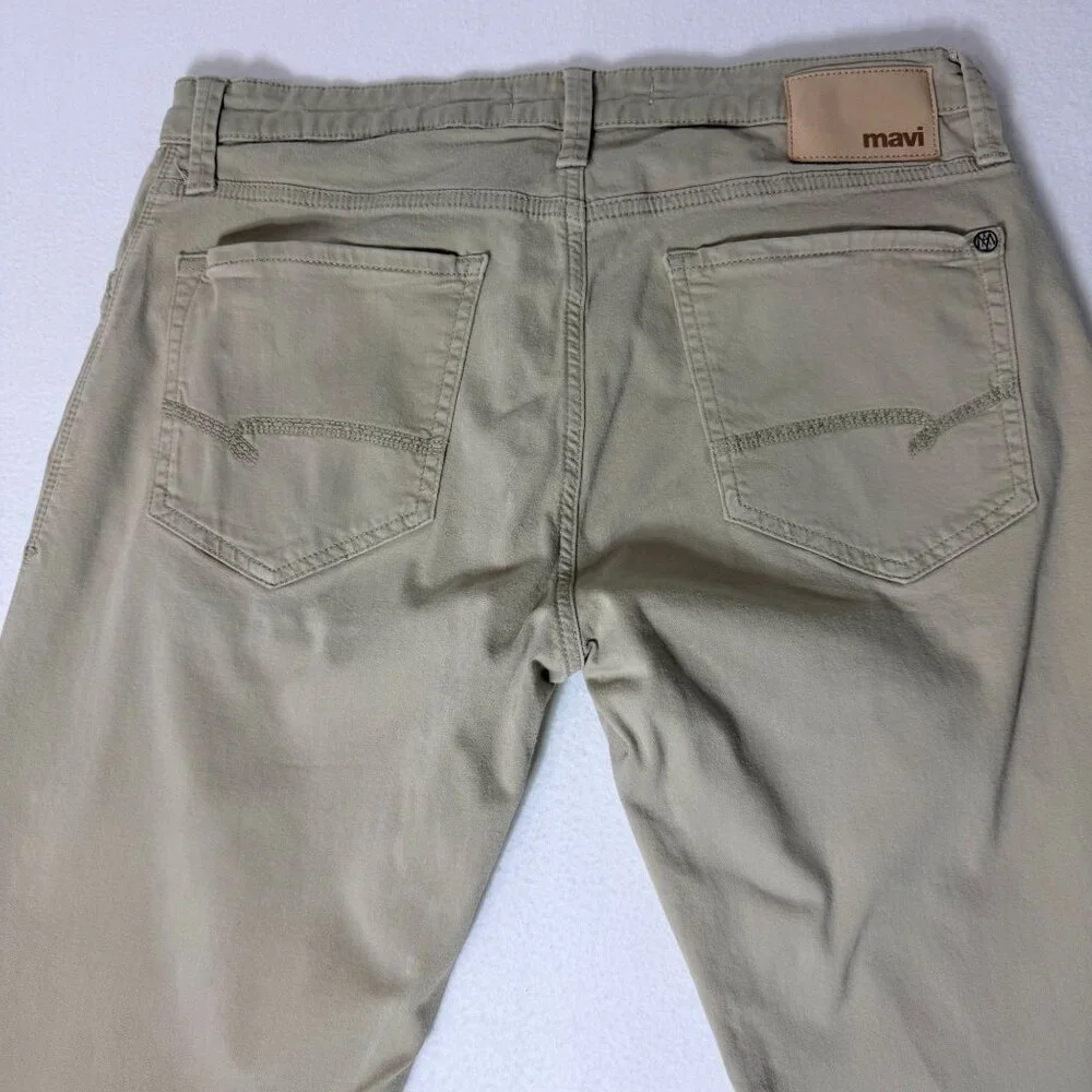 Mavi Jeans Zach Straight Leg Mens Khaki Pants Size 34/32 Cotton Blend